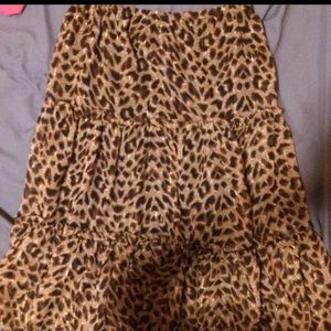 Juniors animal print long skirt
